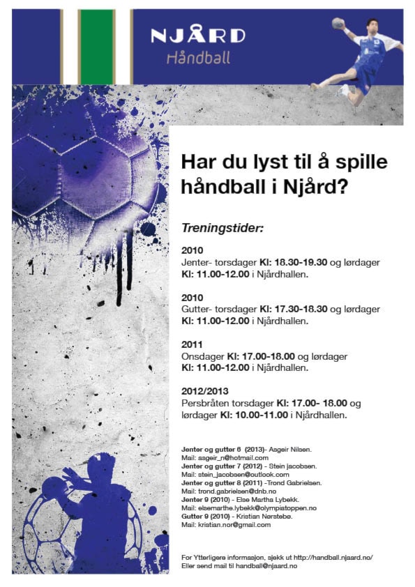 Har du lyst å spille håndball i Njård?